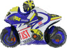 Palloncino Moto GP Blu Mylar 76 cm