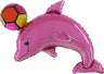 Palloncino Delfino Rosa con Palla Mylar 76 cm