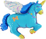 Palloncino Cavallo Alato Blu Mylar 91 cm