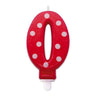 Candelina Pois Rossa Numero 0 8.5 cm