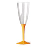Calice Flute in Plastica Colore Giallo 17 cm