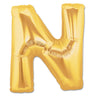 Palloncino Gigante Lettera N Mylar 100 cm Oro Argento