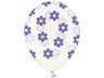 Palloncini 14" Trasparenti con Fiori Viola Lattice 36 cm