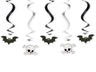 Festone Pendenti Teschi e Pipistrelli 60 cm Bianco Nero