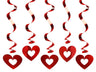 Festone con Cuori Pendenti 60 cm Rosso