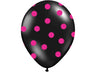 Palloncini 14" Neri a Pois Fucsia Lattice 36 cm