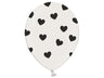 Palloncini 14" con Cuori Neri Lattice 36 cm Bianco