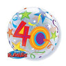 Palloncino Mylar Bubble 40 Anni da 22" 56 cm Trasparente