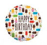 Mini Palloncino Tondo Happy Birthday Gelati Mylar 14 cm