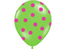 Palloncini 14" Verde Mela a Pois Fucsia Lattice 36 cm