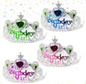 Coroncina Happy Birthday con Cuori Blu Verde