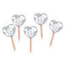 Picks Cuori 25° Anniversario Nozze d'Argento 6.5 cm