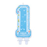 Candela 1° Compleanno Blu One Light Sagomata 6 x 12 cm