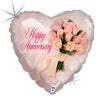 Palloncino Cuore Happy Anniversary Mylar 45 cm