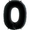 Palloncino Gigante Numero 0 (zero) - Nero Mylar 100 cm