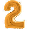 Palloncino Gigante Numero 2 (due) - Oro Mylar 100 cm