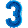 Palloncino Gigante Numero 3 (Tre) - Blu Mylar 100 cm