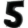 Palloncino Gigante Numero 5 (cinque) - Nero Mylar 100 cm