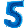 Palloncino Gigante Numero 5 (cinque) - Blu Mylar 100 cm
