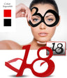 Occhiali Party Numero 18 - Rossi Plastica 15 cm Rosso