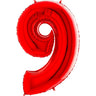 Palloncino Gigante Numero 9 (nove) - Rosso Mylar 100 cm