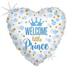 Palloncino Cuore 18" Welcome Little Prince Mylar