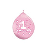 Palloncini in lattice 10" Primo Compleanno Rosa (20 pz - gonfiaggio...