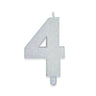 Candelina Sweety Bianco Glitter Numero 4 9 cm