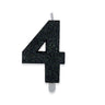 Candelina Sweety Nero Glitter Numero 4 9 cm