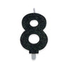 Candelina Sweety Nero Glitter Numero 8 9 cm