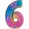 Palloncino Gigante Numero 6 (sei) - Rainbow Mylar 100 cm