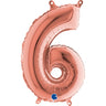 Palloncino Numero 6 Rosa Gold (35 cm) Mylar