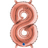Palloncino Numero 8 Rosa Gold (35 cm) Mylar