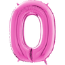 Palloncino Medio Numero 0 Fucsia (65 cm) Mylar