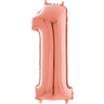Palloncino Medio Numero 1 Rosa Gold (65 cm) Mylar