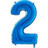 Palloncino Medio Numero 2 Blu (65 cm) Mylar