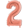 Palloncino Medio Numero 2 Rosa Gold (65 cm) Mylar