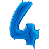 Palloncino Medio Numero 4 Blu (65 cm) Mylar