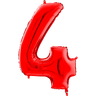 Palloncino Medio Numero 4 Rosso (65 cm) Mylar