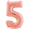 Palloncino Medio Numero 5 Rosa Gold (65 cm) Mylar