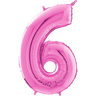 Palloncino Medio Numero 6 Fucsia (65 cm) Mylar