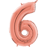 Palloncino Medio Numero 6 Rosa Gold (65 cm) Mylar