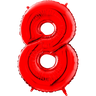 Palloncino Medio Numero 8 Rosso (65 cm) Mylar