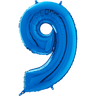 Palloncino Medio Numero 9 Blu (65 cm) Mylar