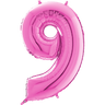 Palloncino Medio Numero 9 Fucsia (65 cm) Mylar