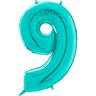 Palloncino Medio Numero 9 Tiffany (65 cm) Mylar