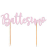 Cake Topper Battesimo Rosa 20 x 13 cm