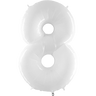 Palloncino Gigante Numero 8 - Bianco Fluo Mylar 100 cm