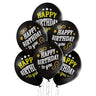 Palloncini Neri in Lattice Happy Birthday to You (50 pz) 30 cm Nero