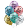 Palloncini Multicolor Cromati in Lattice Happy Birthday (50 pz) 30 cm